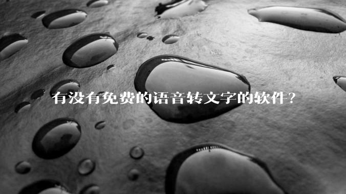 有没有免费的语音转文字的软件？